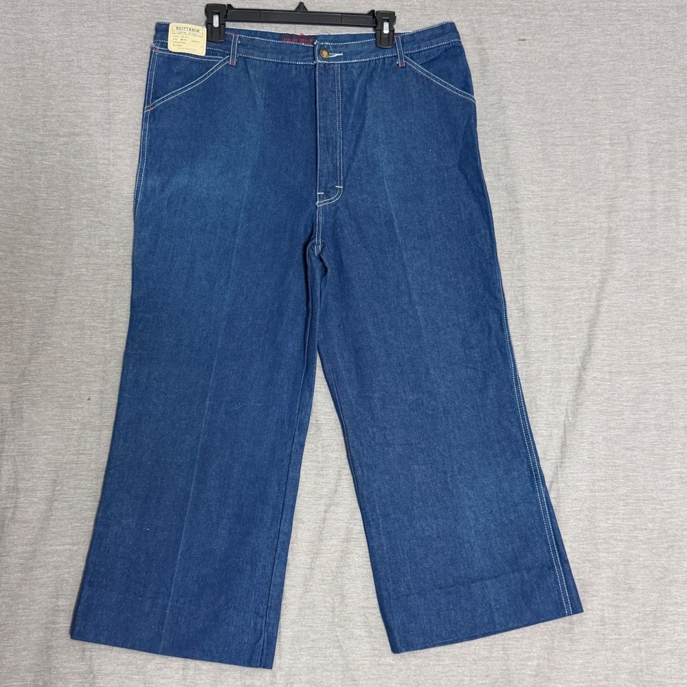 Vtg Brittania High Rise Mens Jeans 38x35 Dark Wash Denim Carpenter Pants